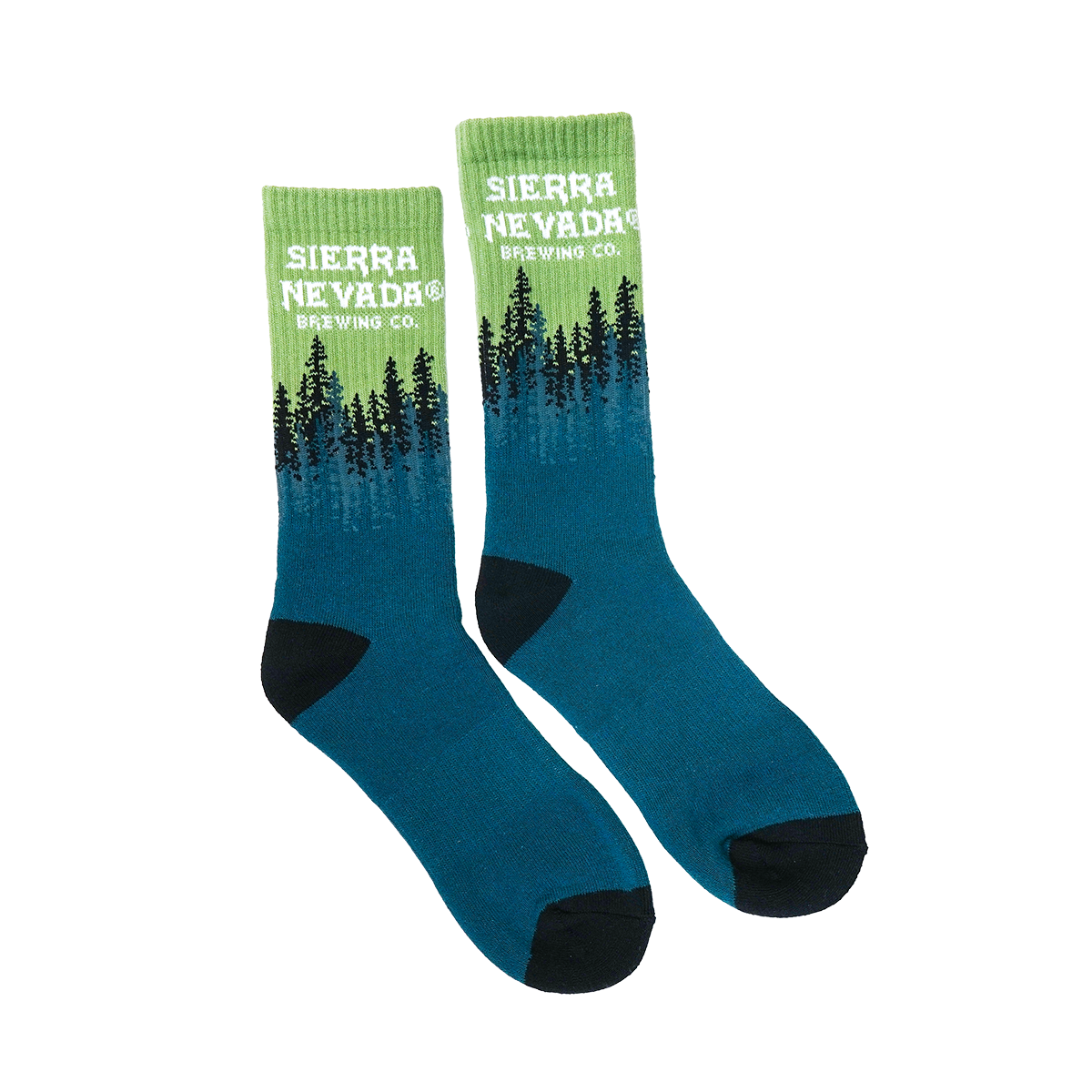 Sierra Nevada Treeline Socks showing tree design