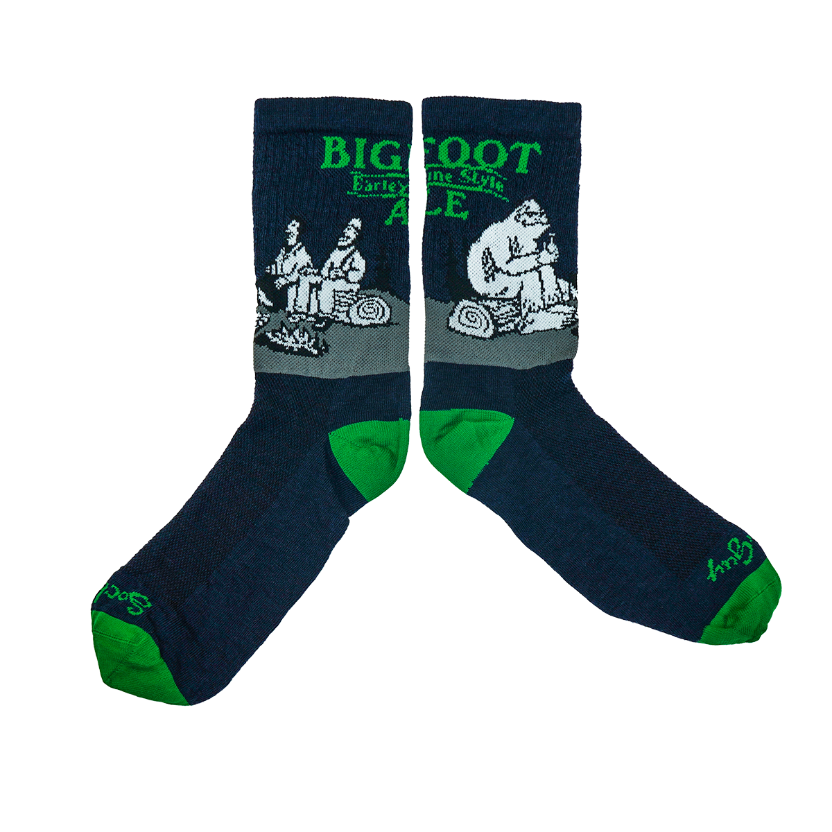 Sierra Nevada Bigfoot Wool Socks - showing both sides of the sock design