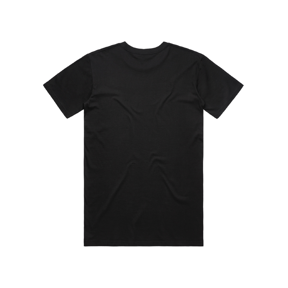 Black t-shirt on a white background