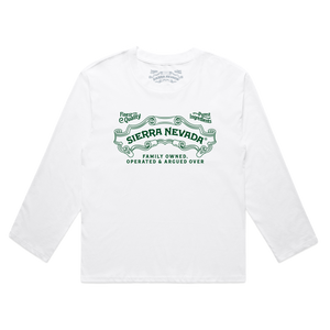 Thumbnail of White long-sleeve shirt with Sierra Nevada logo on a white background