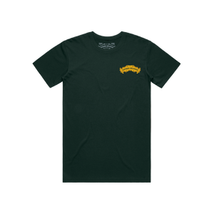 Thumbnail of Dark green t-shirt with a yellow logo on a white background