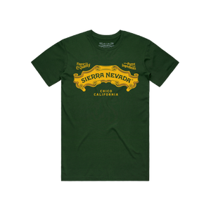 Thumbnail of Green t-shirt with yellow Sierra Nevada logo on a white background