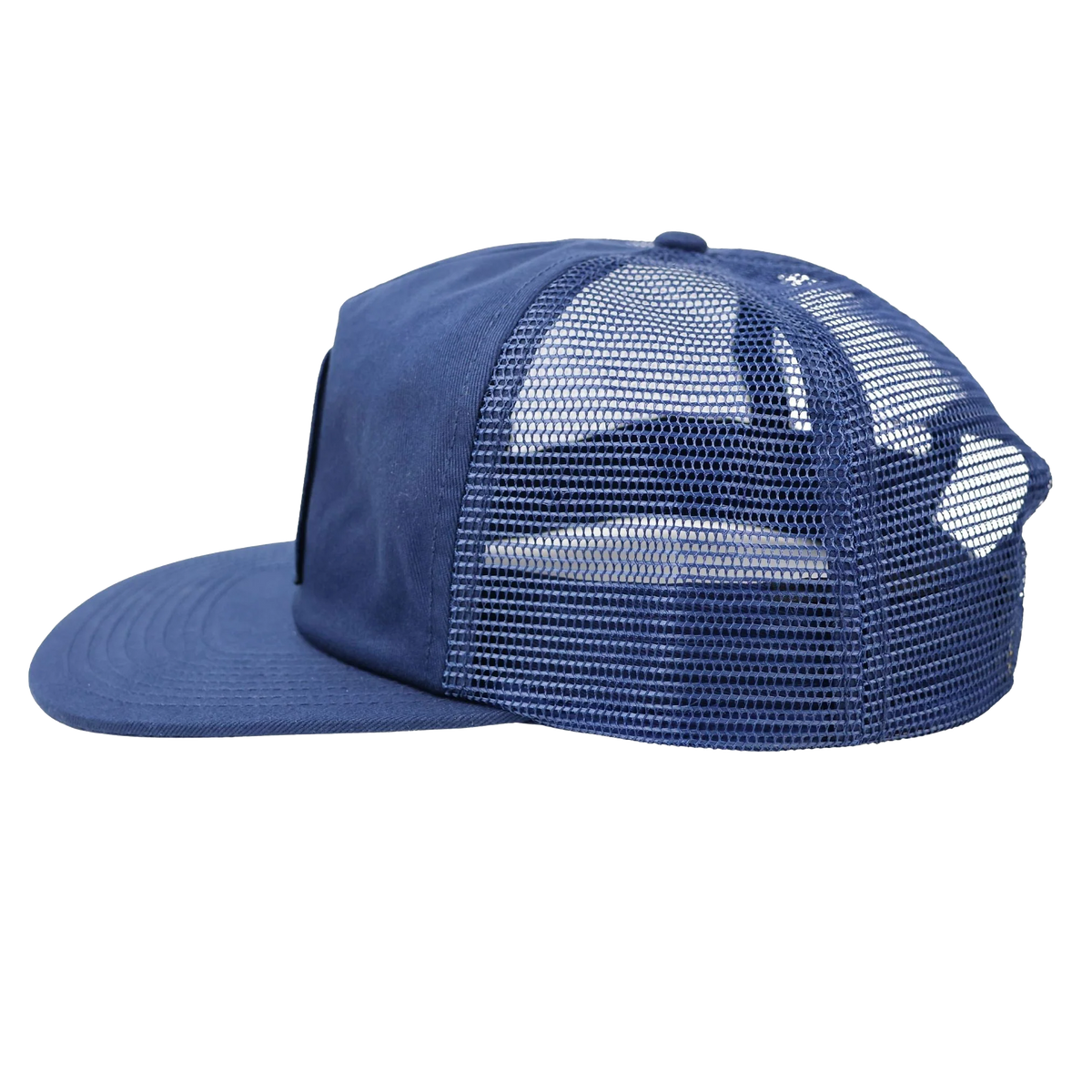 Blue mesh cap on a white background