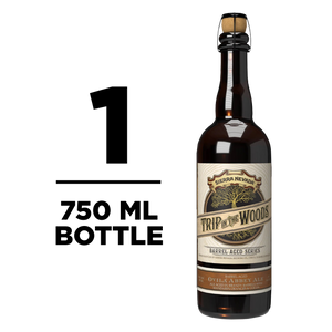Thumbnail of A single bottle of Sierra Nevada Trip in the Woods Barrel Aged Series ale on a white background, with large black text on the left reading '1 750 ML BOTTLE'.