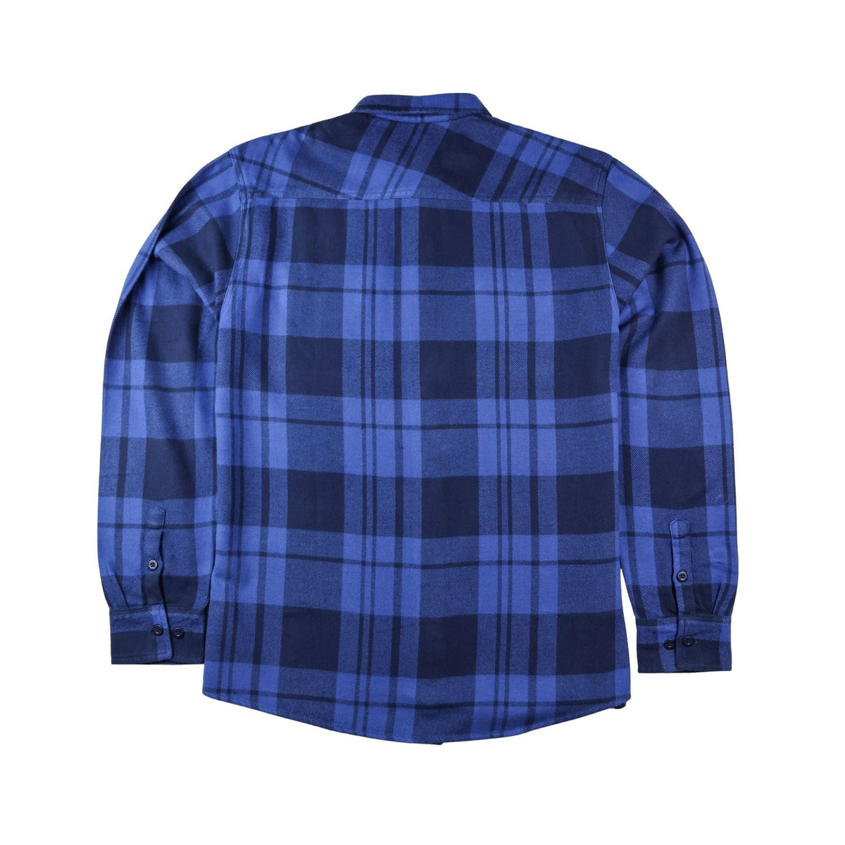 Blue plaid shirt on a white background