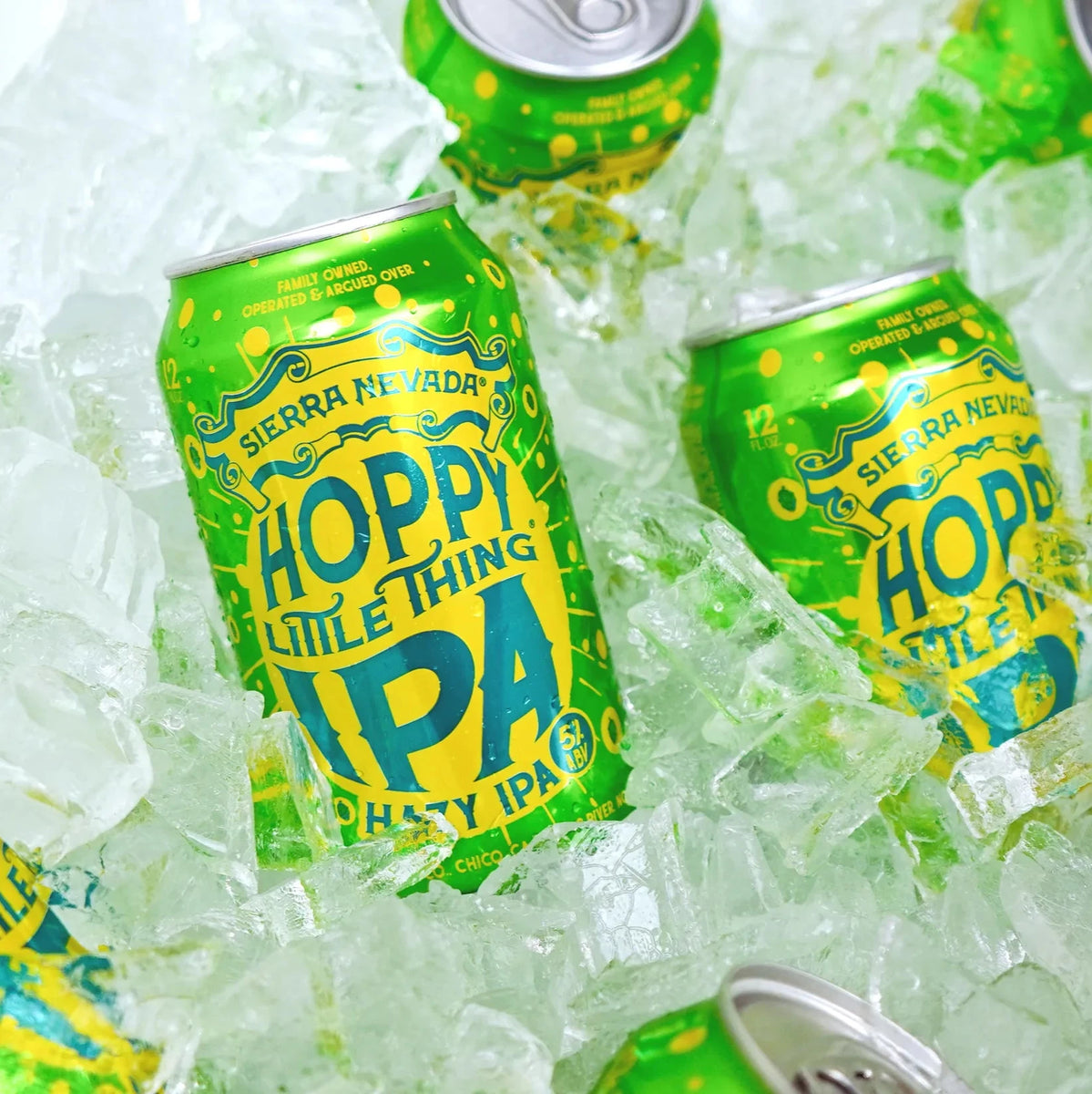 Sierra Nevada Hoppy Little Thing cans in ice