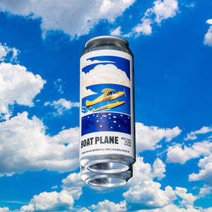 Thumbnail of Can of Boat Plane against a blue sky with clouds