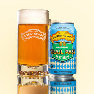 Thumbnail of Sierra Nevada Trail Pass Fest Brew can and glass of beer on a light yellow background