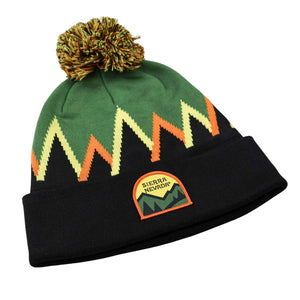 Thumbnail of Green and black beanie with a pom-pom and Sierra Nevada logo on a white background