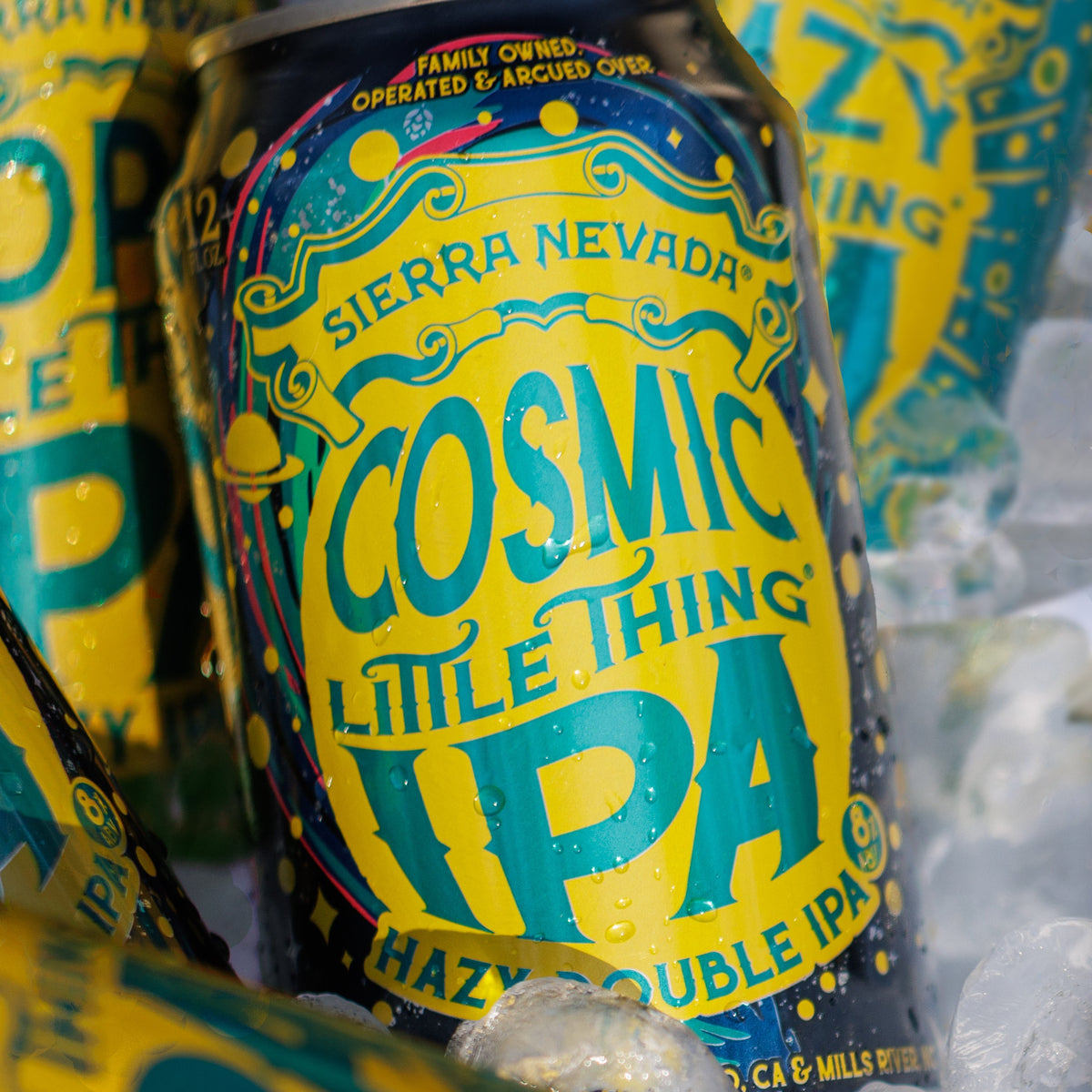 Close-up of Sierra Nevada Cosmic Little Thing in ice, as part of the Hazy IPA Pack