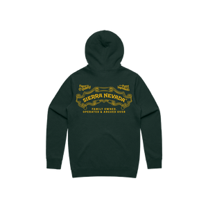Thumbnail of Green hoodie with yellow Sierra Nevada logo on a white background