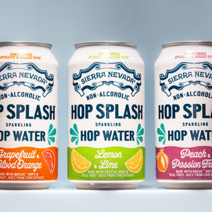 Thumbnail of Three cans of Sierra Nevada Hop Splash Non-Alcoholic Hop Water on a light blue background