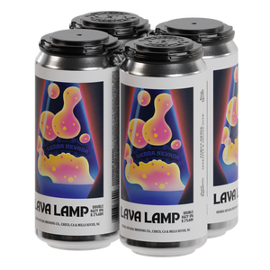 Thumbnail of Four aluminum craft beer cans arranged in a 2x2 cluster on a white background. The cans feature a white label with a colorful lava lamp graphic in pink, orange, and yellow on a dark blue background, with the text 'LAVA LAMP' and 'SIERRA NEVADA'.