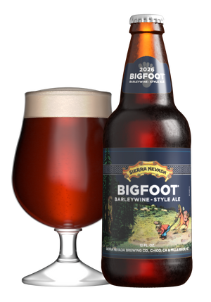 Thumbnail of Sierra Nevada Bigfoot Barleywine-style ale bottle with a glass of beer on a white background
