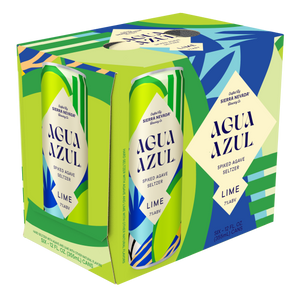Thumbnail of Packaging of Agua Azul Lime spiked agave seltzer with green and blue design.
