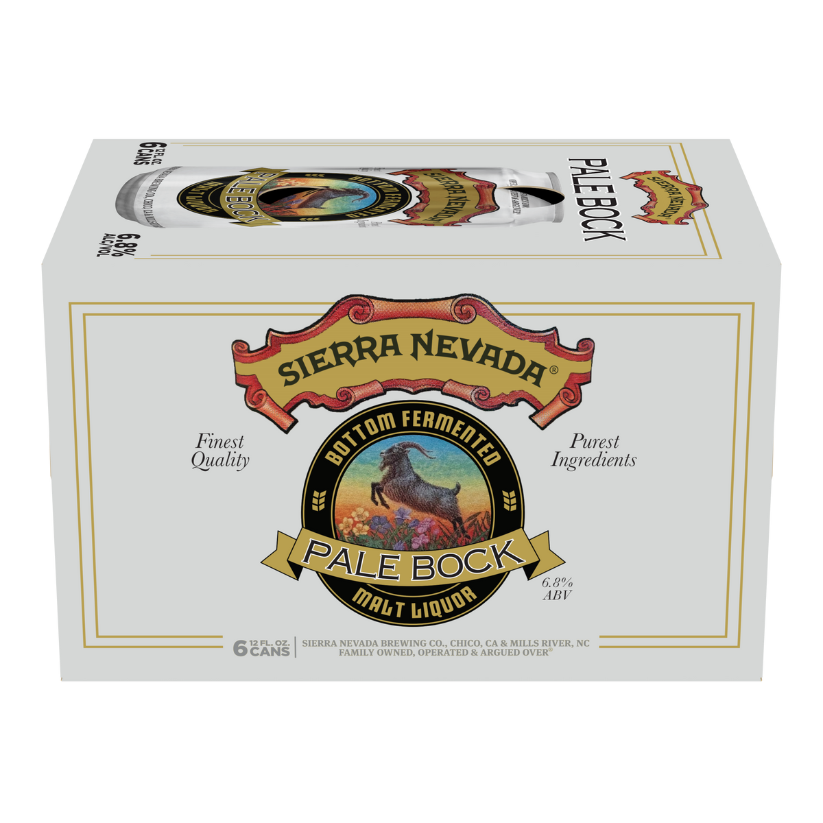 Sierra Nevada Pale Bock malt liquor box on a white background