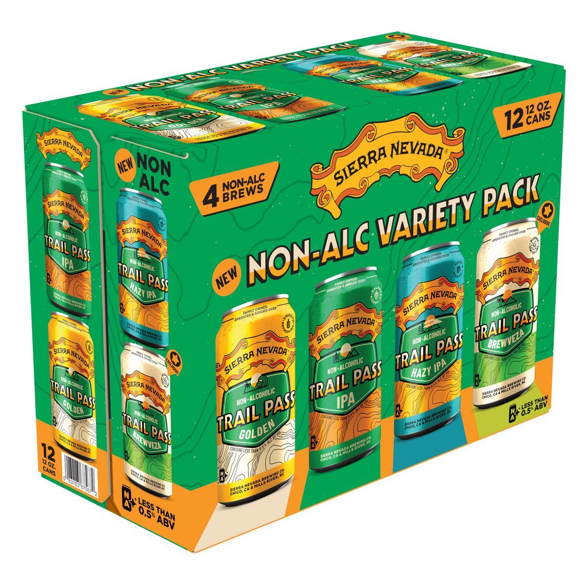 Sierra Nevada Brewing Co. 12-Pack Trail Pass Variety Pack - angled view