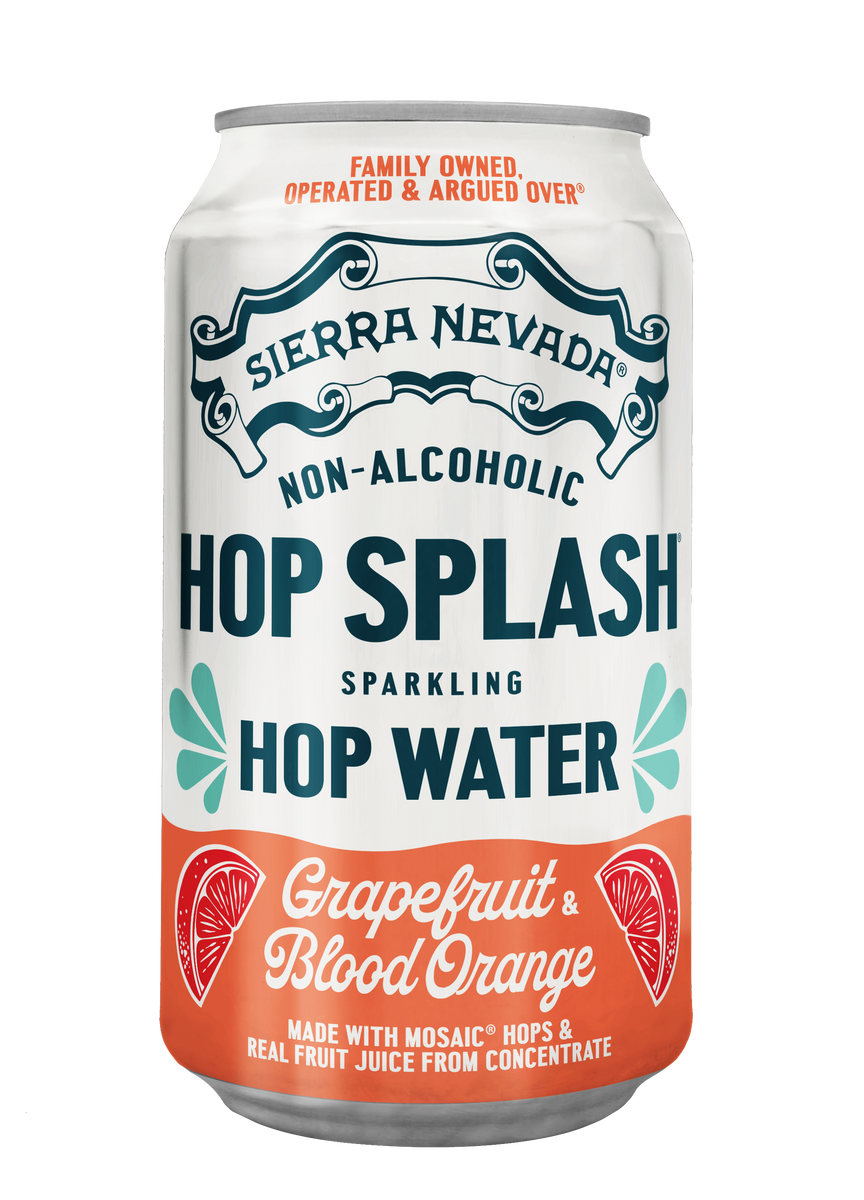 Sierra Nevada Non-Alcoholic Hop Splash sparkling hop water can on a white background
