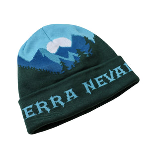 Thumbnail of Knitted beanie with mountain design and 'Sierra Nevada' text on a white background