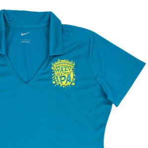 Thumbnail of Blue Nike shirt with yellow graphic design on a white background