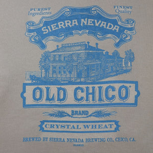 Thumbnail of Beige hoodie with blue Sierra Nevada Old Chico branding on a white background