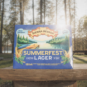 Thumbnail of Sierra Nevada Summerfest Lager box on a wooden table with a forest background