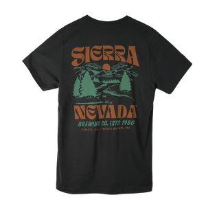 Thumbnail of Black t-shirt with Sierra Nevada Brewing Co. graphic on a white background