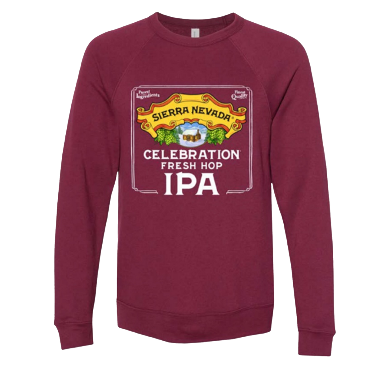 Sierra Nevada Brewing Co. Celebration Crewneck in Maroon - front view