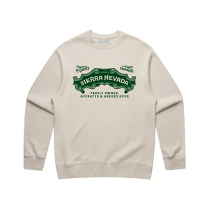 Thumbnail of Cream sweatshirt with green Sierra Nevada logo on a white background