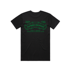 Thumbnail of Black t-shirt with green Sierra Nevada logo on a white background