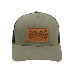 Thumbnail of Green cap with a leather patch featuring 'Sierra Nevada' branding on a white background