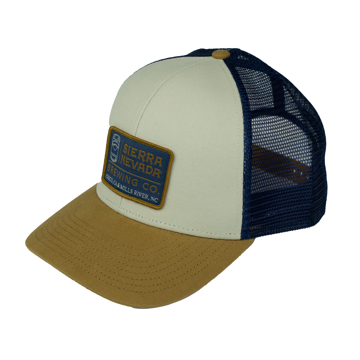 SNBC Brewery Info Trucker Hat in Khaki