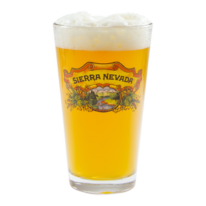 Thumbnail of A clear pint glass filled with golden beer and topped with white foam, featuring a prominent 'SIERRA NEVADA' logo on the front, isolated on a white background.