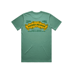 Thumbnail of Green t-shirt with yellow Sierra Nevada logo on a white background