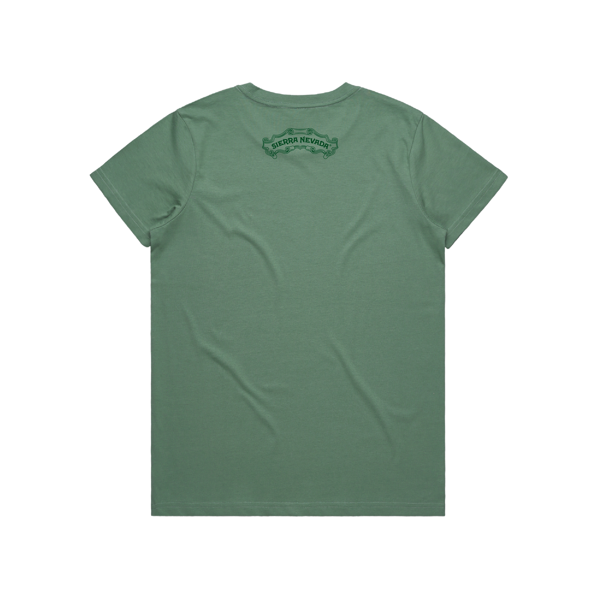 Plain green t-shirt on a white background