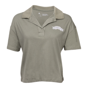 Thumbnail of Green polo shirt with a logo on a white background