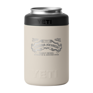 Thumbnail of A YETI can cooler in a light beige color with a black lid and a gray Sierra Nevada graphic on the front, shown on a plain white background.