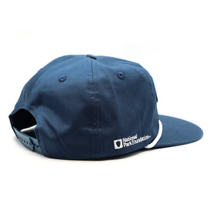 Thumbnail of Blue cap with a logo on a white background
