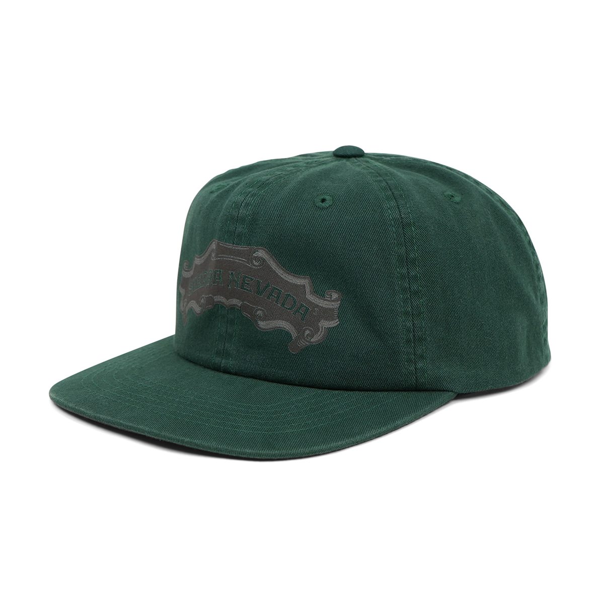 Green cap with a logo on a white background