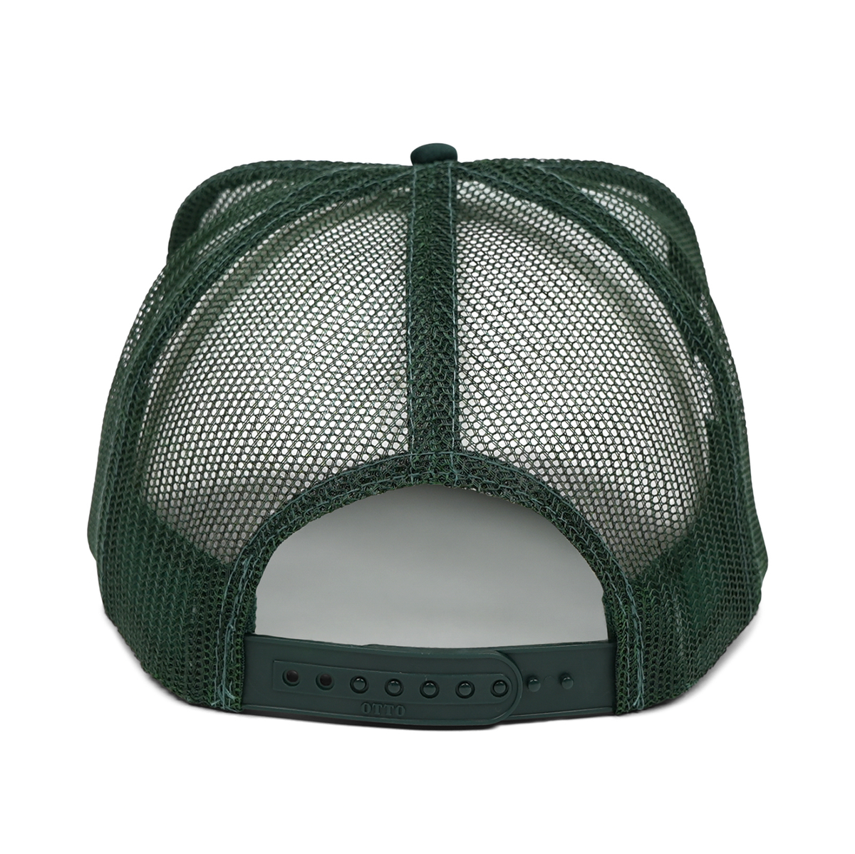 Green mesh cap on a white background