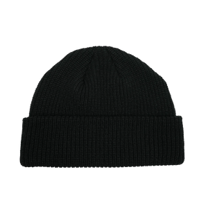 Thumbnail of Black knit beanie on a white background