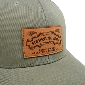 Thumbnail of Green cap with a Sierra Nevada leather patch on a white background