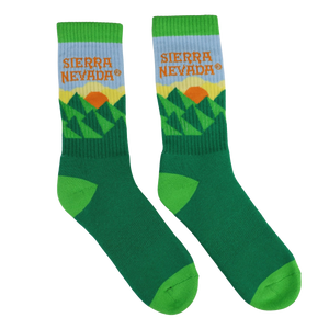 Thumbnail of Green socks with mountain design and 'Sierra Nevada' text on a white background