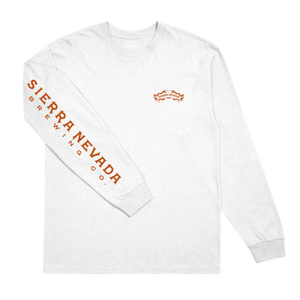 Thumbnail of White long-sleeve shirt with orange 'Sierra Nevada Brewing Co.' text on sleeves against a white background