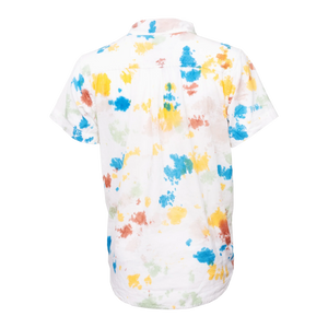 Thumbnail of Short-sleeve shirt with colorful abstract pattern on a white background