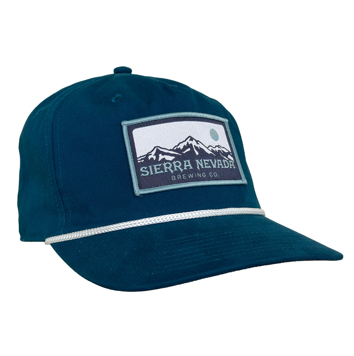 Sierra Nevada Brewing Co. Monochrome Mountain Range Golfer Hat in Teal - front view
