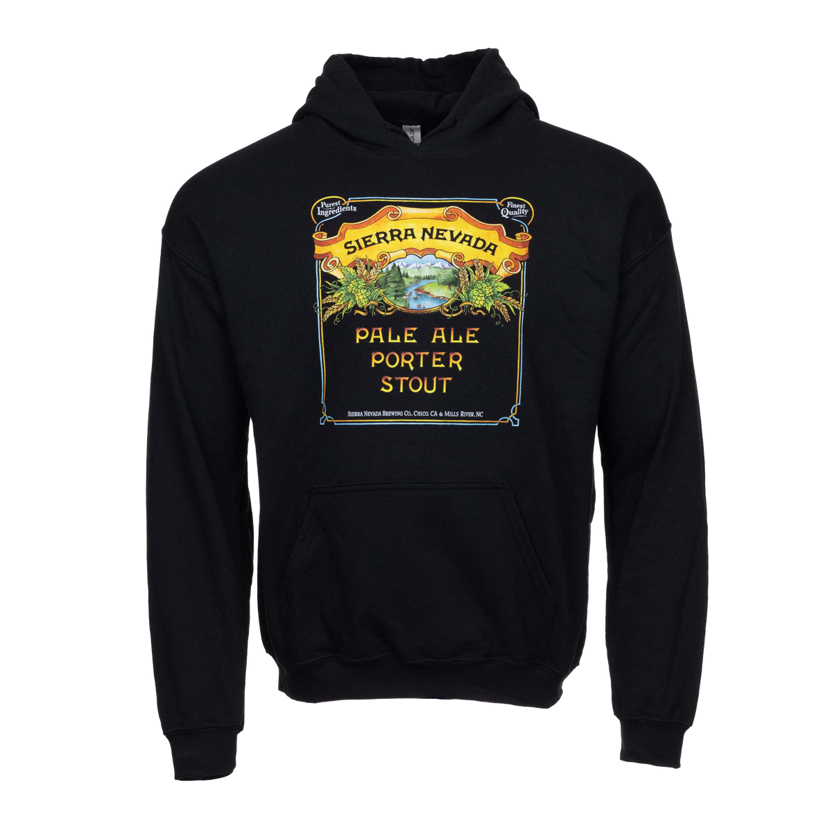 Sierra Nevada Pale-Porter-Stout Hooded Sweatshirt Black - Image of front