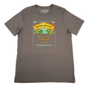 Thumbnail of Brown t-shirt with Sierra Nevada Pale Ale Porter Stout label design on a white background