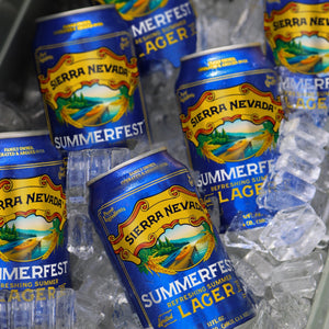 Thumbnail of Cans of Sierra Nevada Summerfest Lager chill down on a bed of ice in a cooler