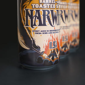 Thumbnail of Sierra Nevada Brewing Co. Barrel Aged Toasted S'more Narwhal close-up view of 16oz. can label artwork